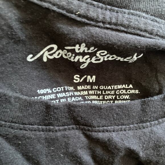 The Rolling Stones Tshirt Mens Small Black Pink Blue Hippie Floral - Picture 4 of 10